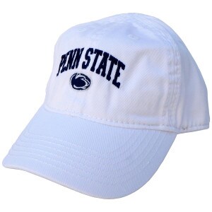 white toddler twill hat with Penn State arched above the Athletic Logo